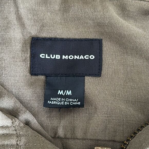 Club Mónaco Women's Green Bomber Moto Lightweight Zip Front Jacket Size M - Picture 5 of 14